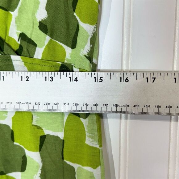 Boden Green Abstract Heart Wrap Tank Dress M US10 Lyocell Sleeveless Midi Artsy - Picture 4 of 8